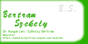 bertram szekely business card